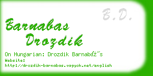 barnabas drozdik business card